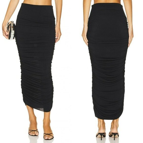 H:ours x Maggie MacDonald Arella Midi Skirt - Black
